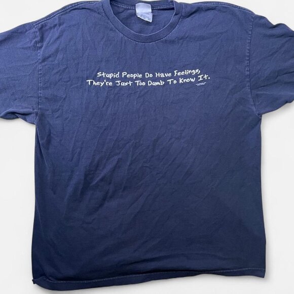 Vintage Y2K Funny T Shirt Adult Size XL Humor Comedy Tee Blue - Picture 1 of 5